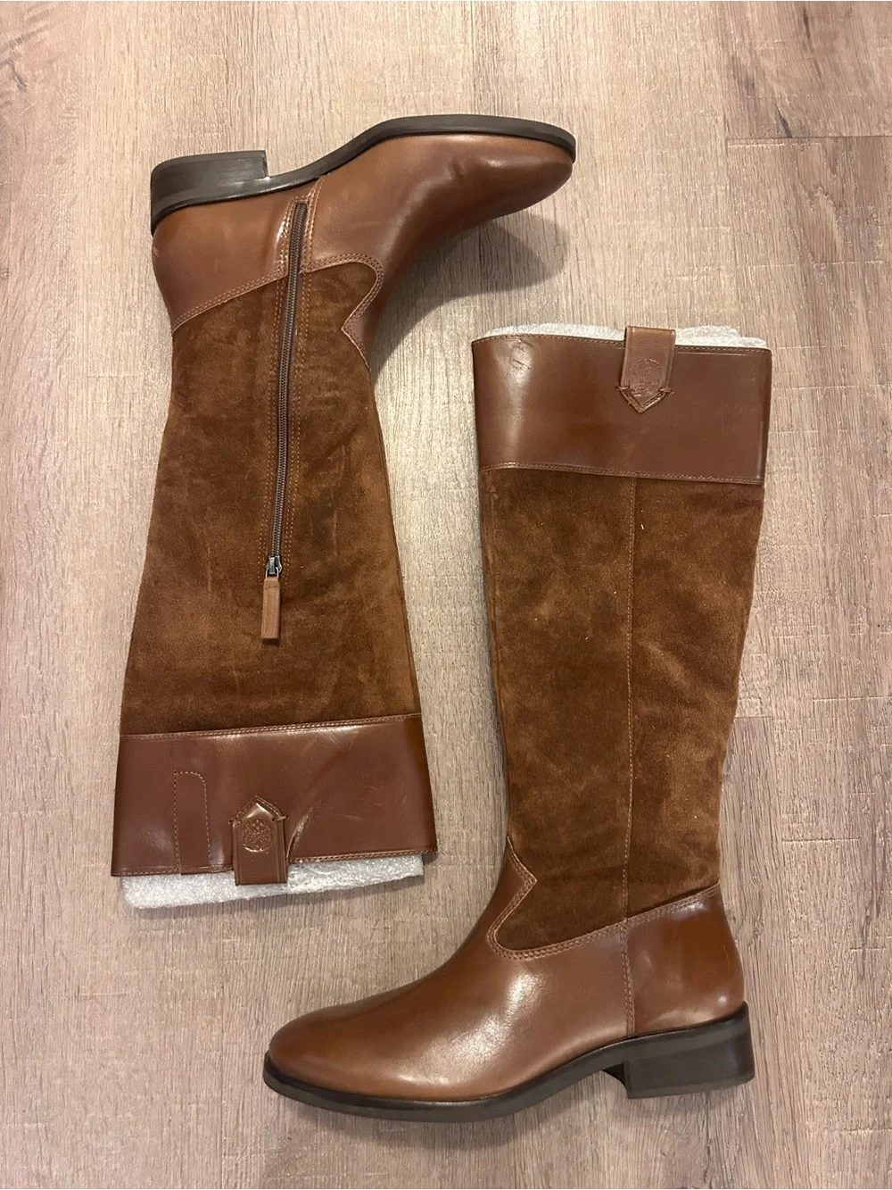 Vince Camuto Selpisa Womens Knee High Riding Boots Brown Side Zip Size 9M